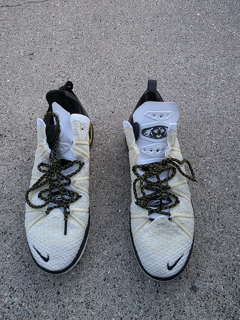 Nike LeBron Low-Top Basketball Sneakers in Cream & Black Men Size 10.5